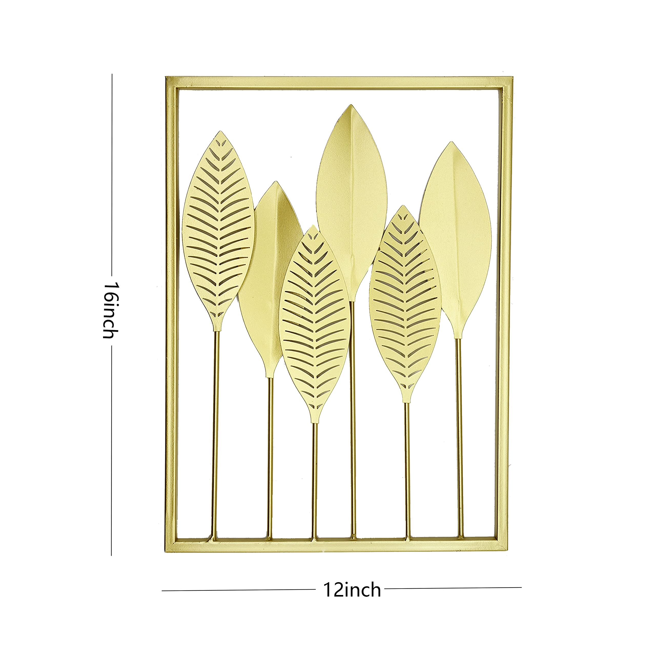 Remenna 3-Pack Gold Metal Tree Leaf Wall Art with Frame - Modern Home Decor for Living Room, Bedroom, Office & Bathroom | Perfect for Housewarming Gifts & Interior Design