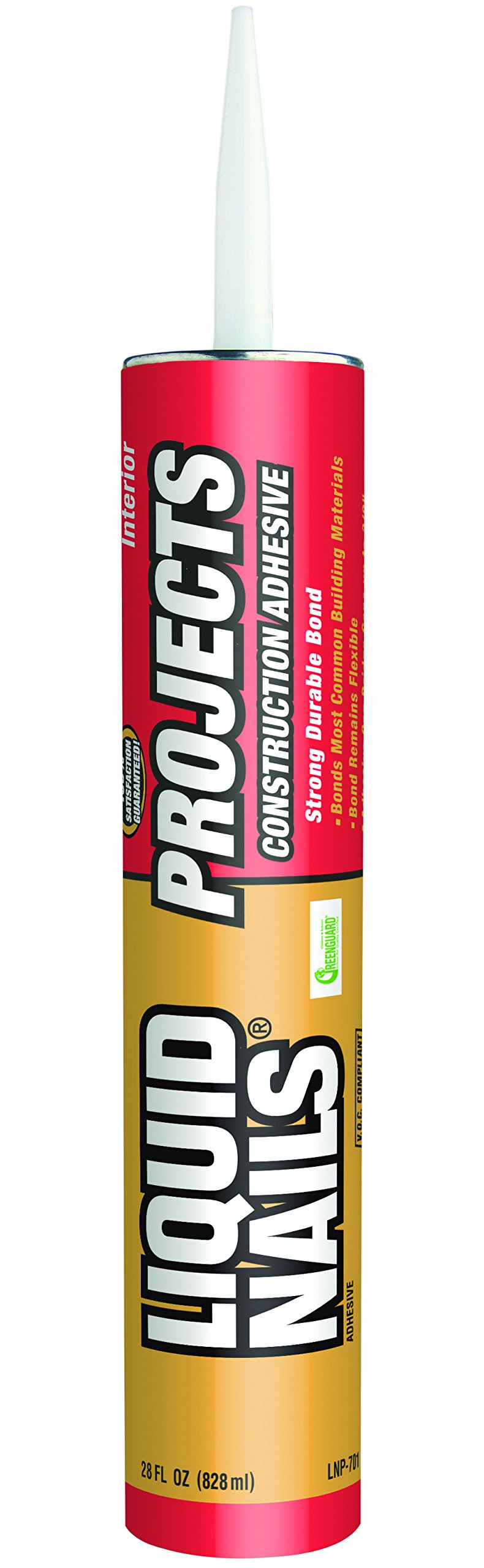 Liquid Nails LNP704 28oz Heavy Duty Construction Adhesive for Interior Projects - Perfect for Wood, Drywall, Paneling & DIY Home Repairs