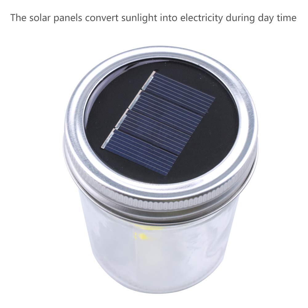 Solar Powered Bottle Lantern - Outdoor Waterproof LED Jar Lights for Garden, Patio, Yard Decor - White Glass Bottle Lights for Christmas Party, Wedding, Camping & Backyard Lighting