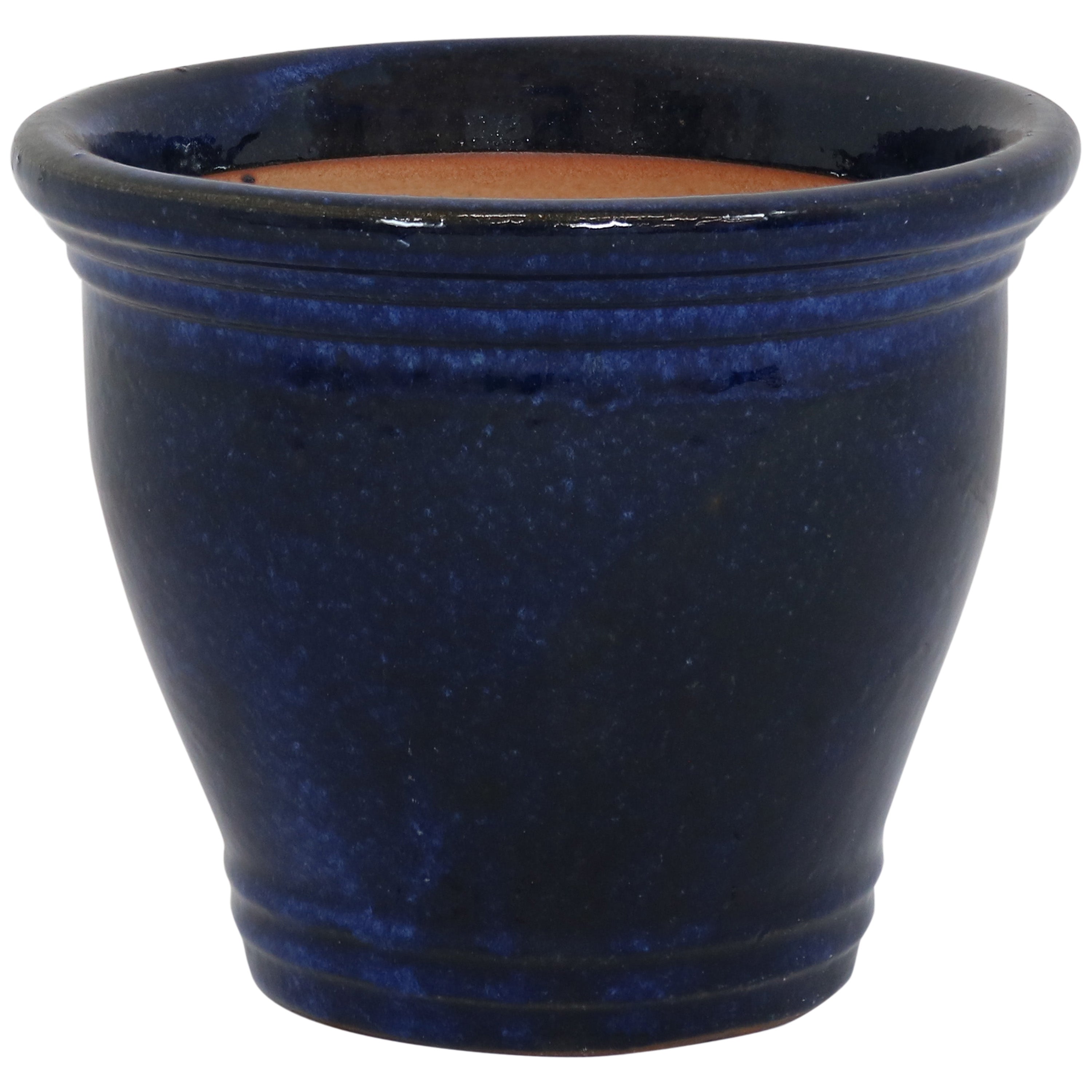 Sunnydaze 2-Pack Glazed Ceramic Plant Pots with Saucers - Indoor/Outdoor Decorative Flower Planters for Home, Garden, and Patio