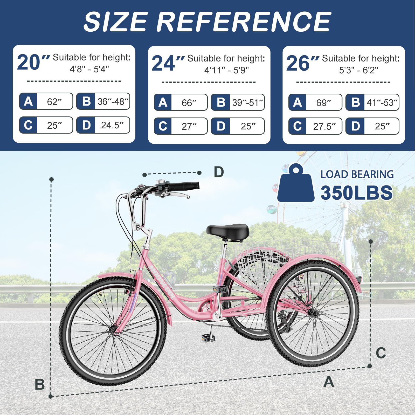 7-Speed Adult Tricycle with Basket - 20