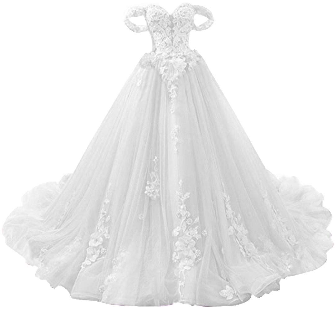 Emanni Women's Off The Shoulder Sweet 16 Quinceanera Dress - Elegant Lace Long Prom Ball Gown for Formal Dances, Weddings & Special Occasions