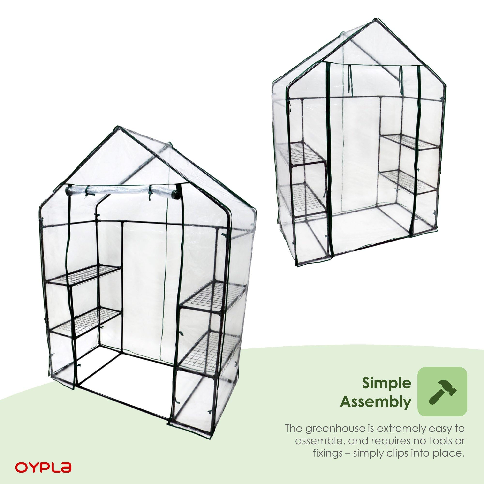 Outdoor Walkthrough Greenhouse with 4 Plant Shelves - Perfect for Gardening, Seed Starting & Plant Protection - Ideal for Backyards, Patios & Small Farms