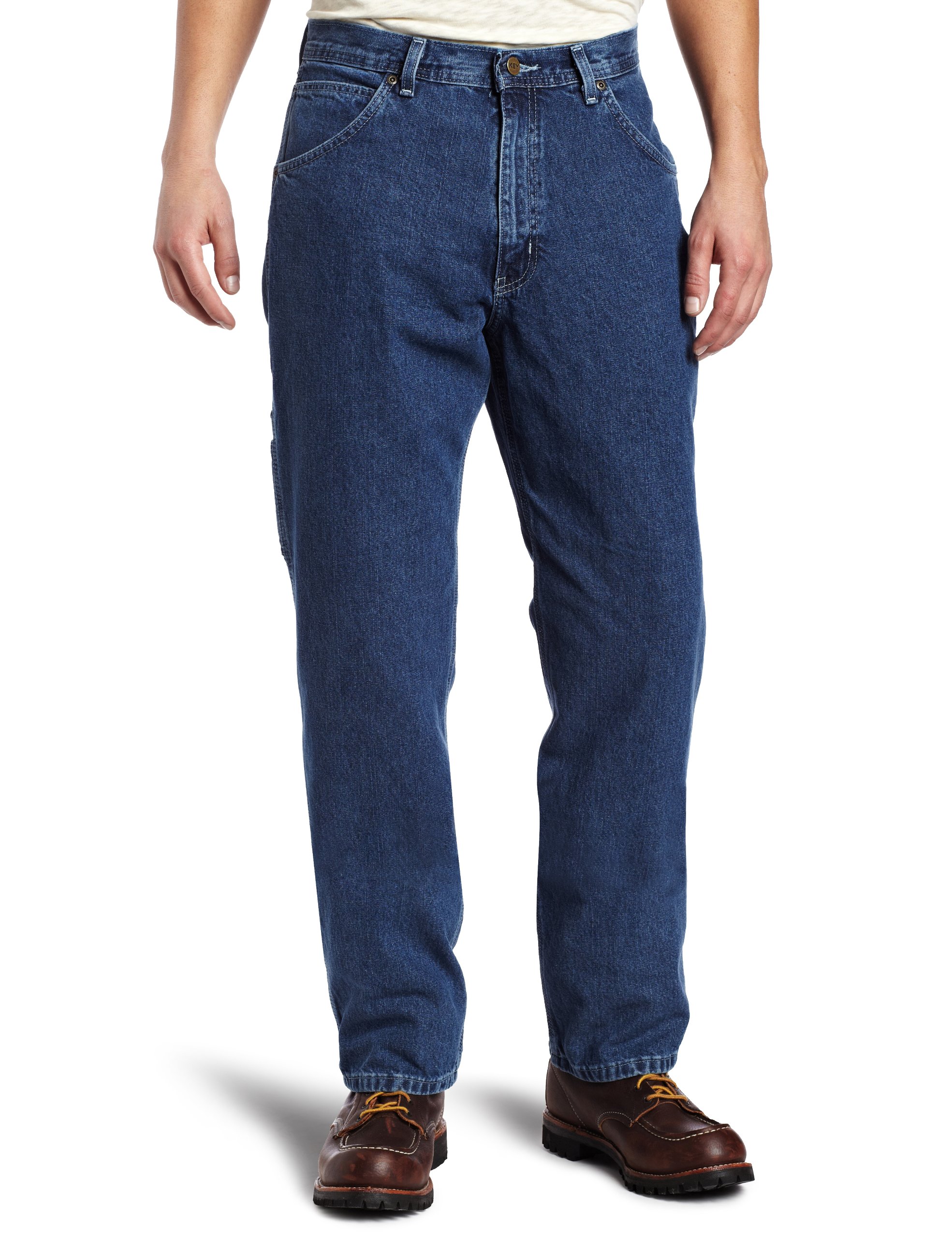 Key Apparel Relaxed Fit Denim Dungaree Pants - Workwear with Hammer Loop for Comfortable Workdays