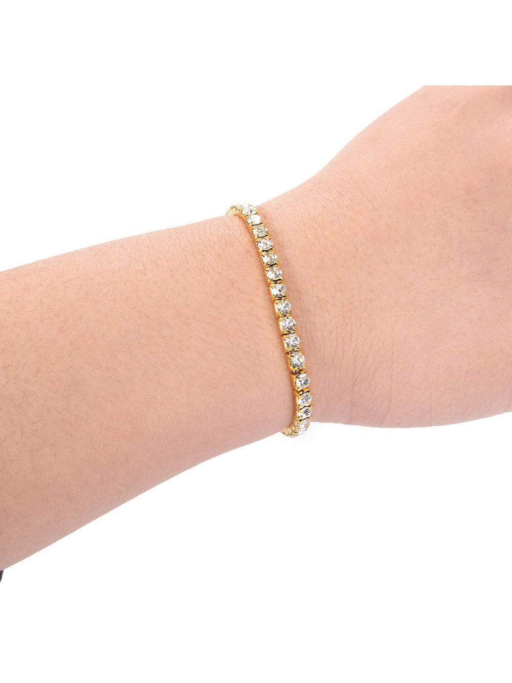 Zealmer Sparkle Multicolor Rhinestone Stackable Stretch Bracelets for Women - Fashion Jewelry Gift for Birthday, Party & Everyday Wear