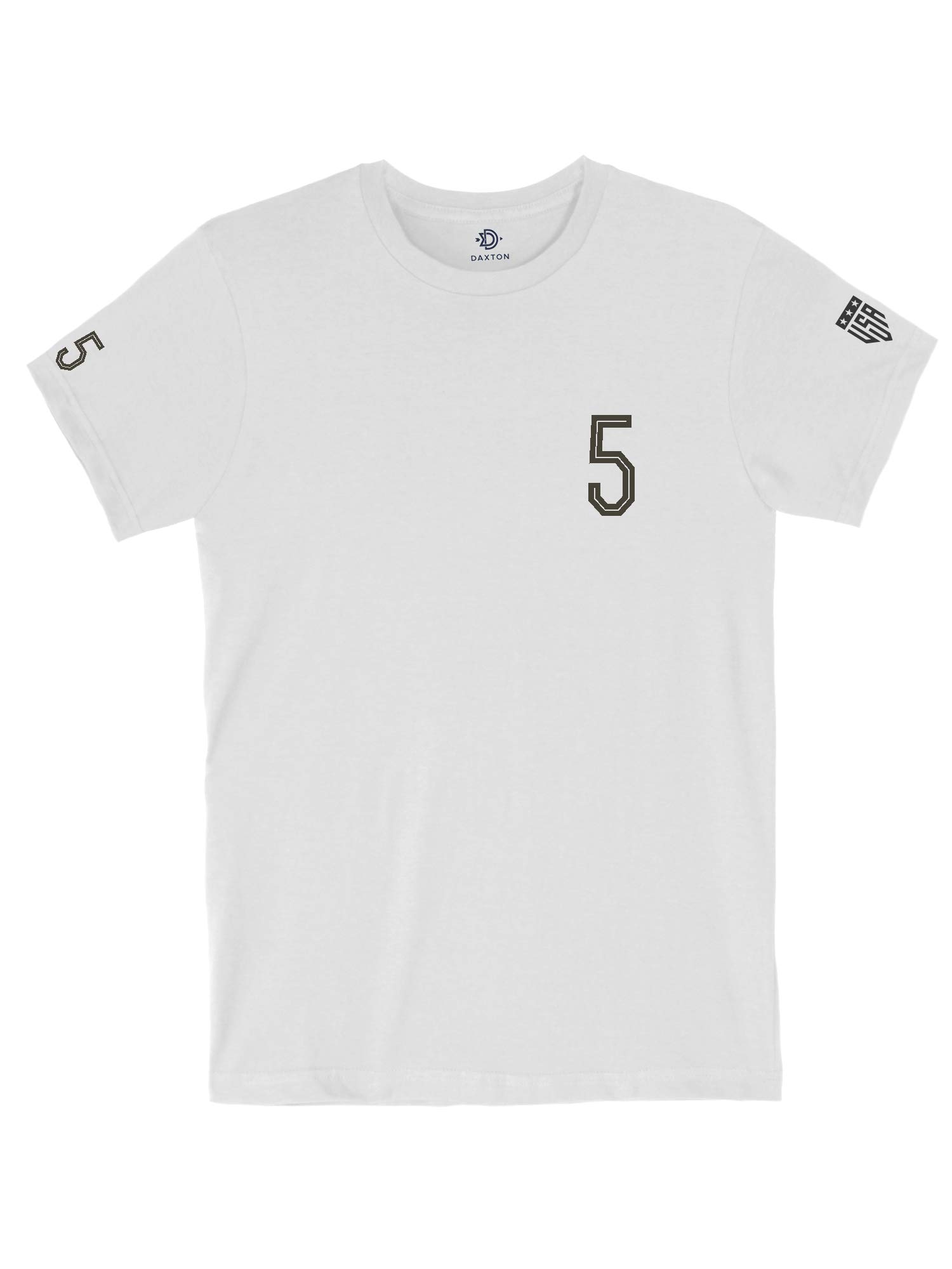 Custom Daxton Unisex White T-Shirt with Sports Team Numbers - Breathable Cotton Tee for Team Uniforms, Sports Events & Casual Wear