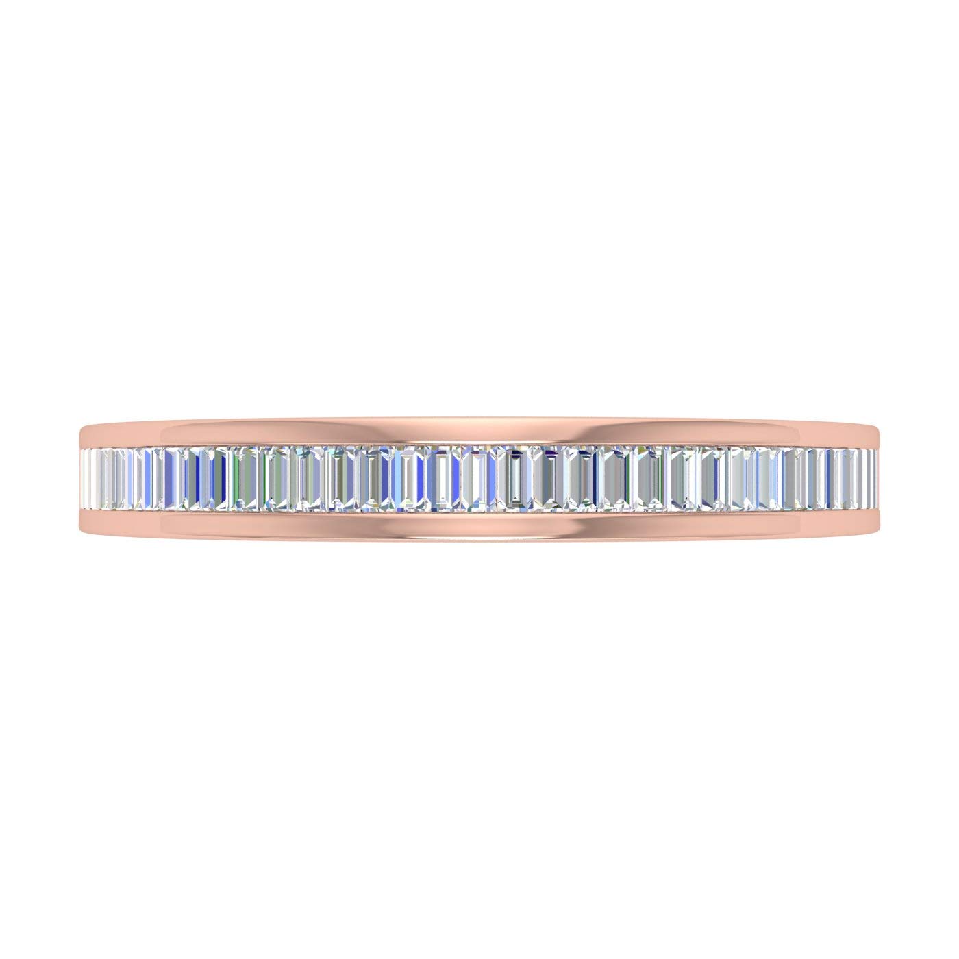 1/2 Carat Channel Set Baguette Diamond Wedding Band Ring - 10K Gold for Women, Elegant Bridal Jewelry Gift for Anniversary & Engagement - Perfect for Everyday Wear & Special Occasions