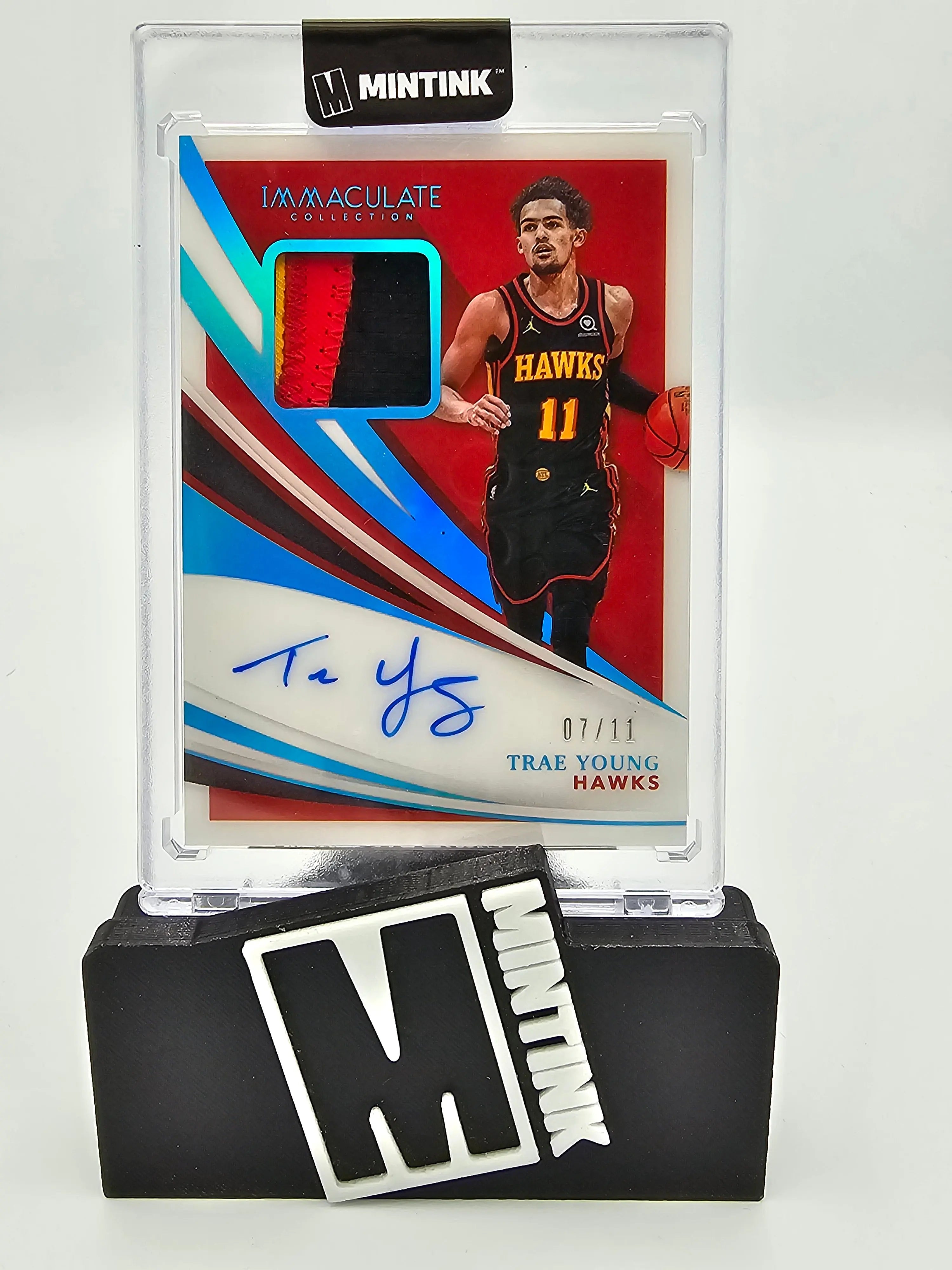 2020-21 Panini Immaculate Basketball Trae Young Patch Autograph Card #07/11 PA-TRY - NBA Collectible Memorabilia for Fans & Investors | Perfect for Display, Trading, and Sports Card Collections
