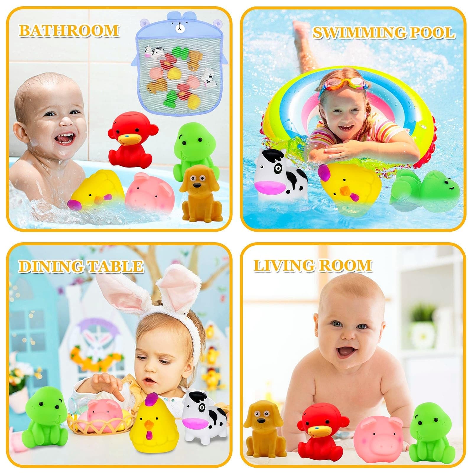 **Non-Toxic Baby Bath Toys for 6-12 Months | Safe & Mold-Free Infant Bathing Toys for Toddlers 1-3 Years | Bathtub, Pool & Shower Fun for Boys & Girls | Perfect Gift for 1-2-3 Year Olds**    *(Ideal for sensory play, water exploration, and making bath time enjoyable for babies and toddlers!)*