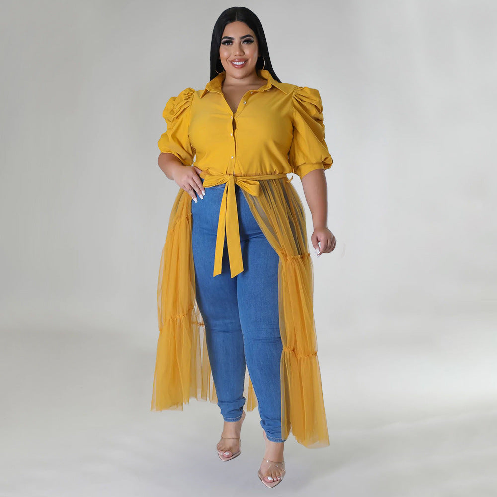 Sexy Plus Size Mesh See-Through Dress with Strap - Perfect for Night Out, Club Wear & Party Outfits