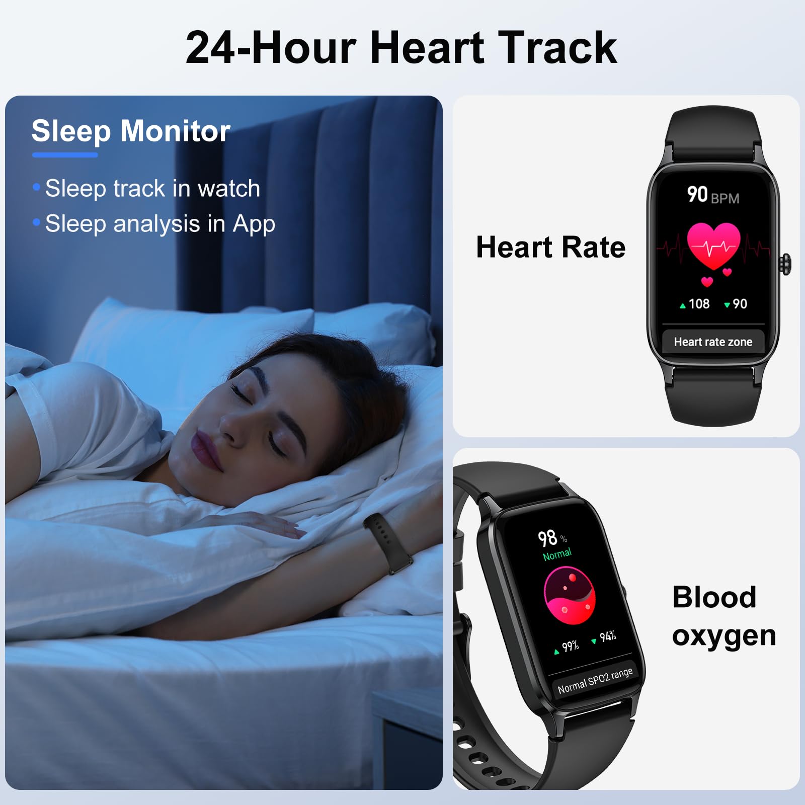 Smart Watch for Men & Women - Answer/Make Calls, Fitness Tracker with Heart Rate & Sleep Monitor, HD Touchscreen - Perfect for Workouts, Running & Daily Activity Tracking