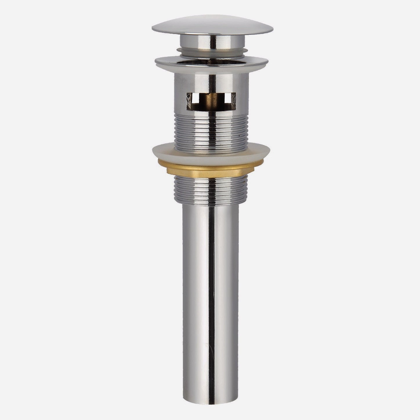 Push Pop Up Sink Drain with Overflow - Chrome Bathroom Sink Stopper for Easy Cleaning | Perfect for Kitchen & Bathroom Sink Drain Replacement