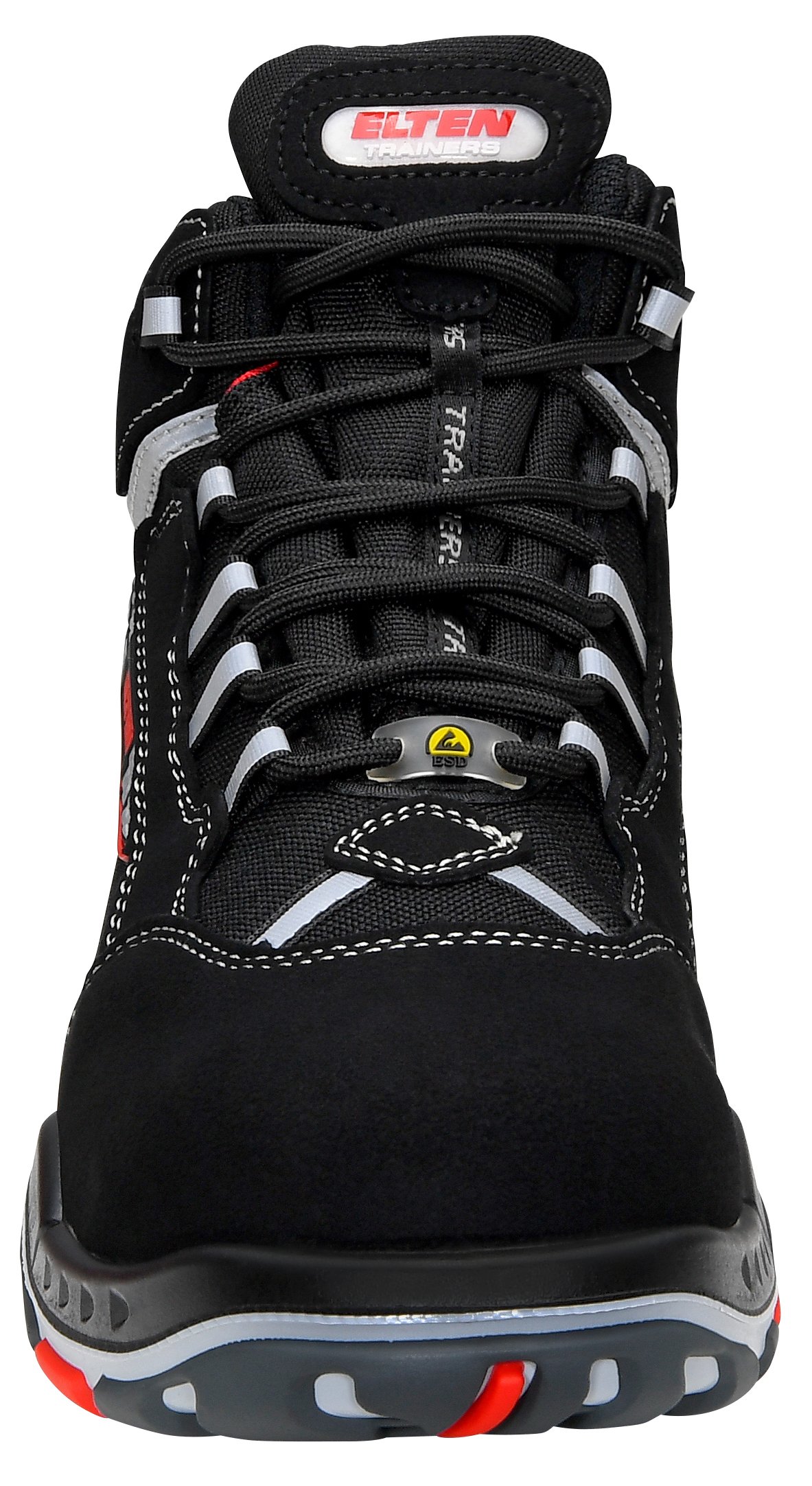 ELTEN Sander ESD S3 Safety Shoes for Men - Lightweight, Athletic, Black with Plastic Toe Cap - Unisex Work Boots Size 44 | Slip-Resistant for Construction, Warehouse & Industrial Use