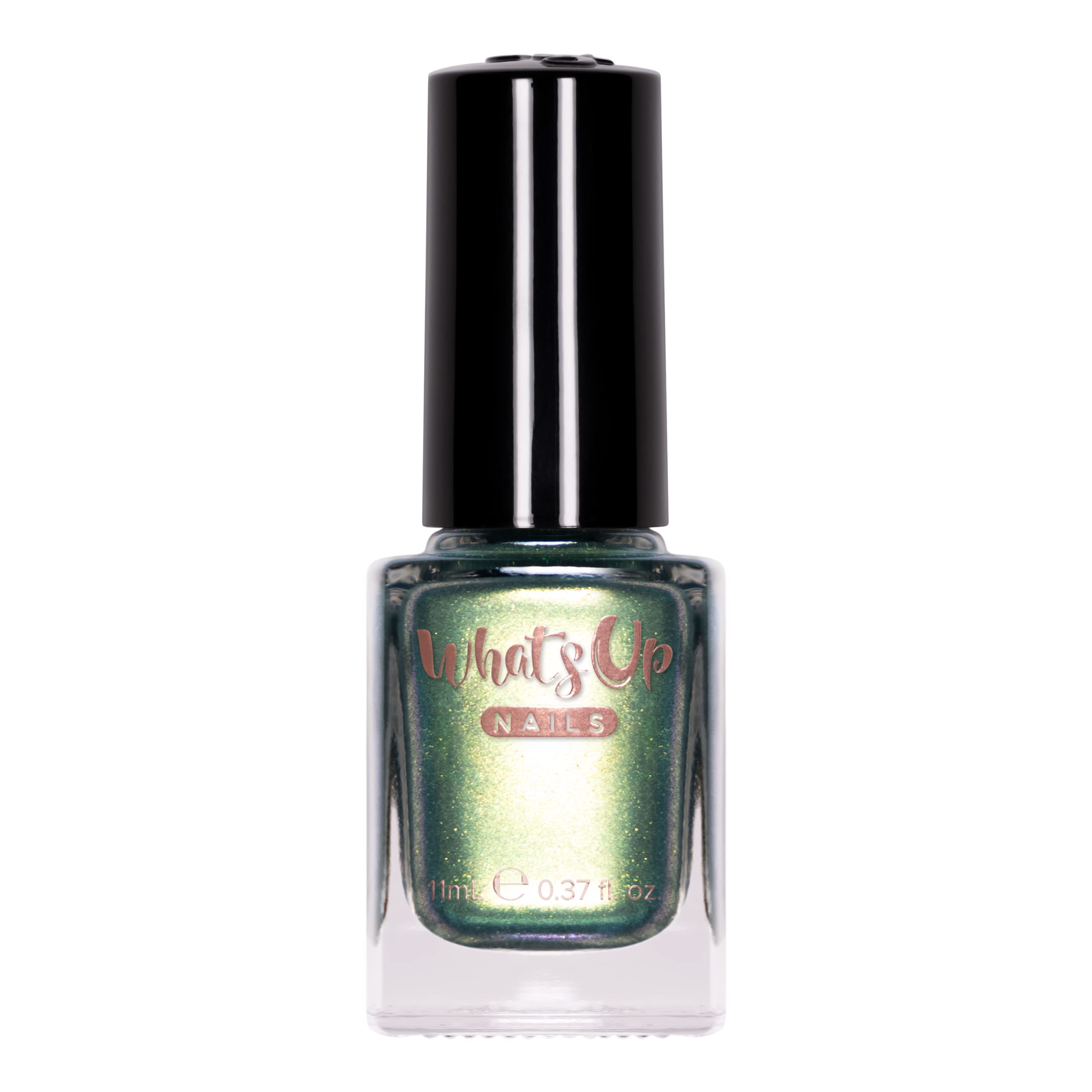 Whats Up Nails Peridot Green Duochrome Nail Polish - Vegan, Cruelty-Free, 21-Free Formula, Made in USA | Perfect for Spring Nails, St. Patrick's Day, and Holiday Manicures