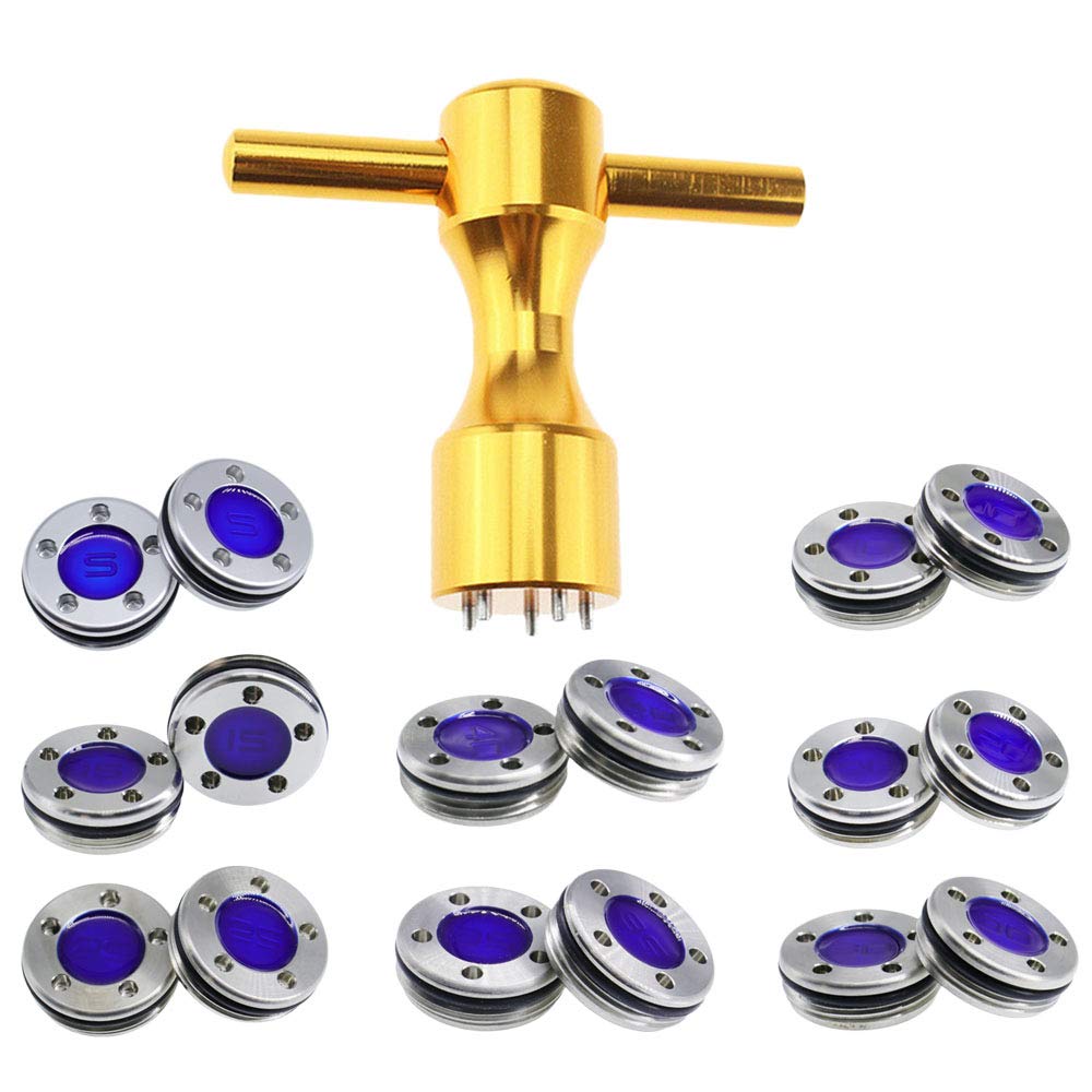 HISTAR 2Pcs Golf Club Weight Kit - Custom Blue Weights & Gold Wrench for Titleist Scotty Cameron Putters | Improve Swing Balance & Performance on the Green