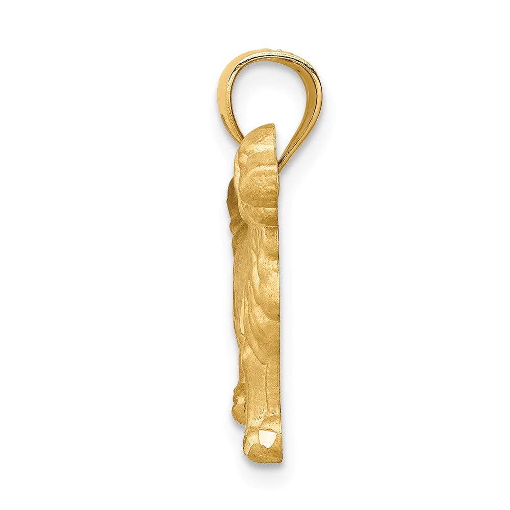 14K Solid Yellow Gold Men's Diamond-Cut Golden Retriever Pendant Charm - Perfect for Dog Lovers, Gifts & Everyday Jewelry Wear
