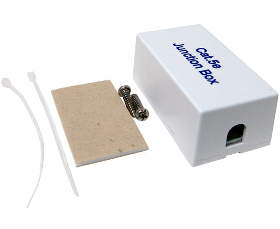 CAT5E Junction Box, 110 Punch Down Style - White | Network Cable Management Solution for Home & Office Wiring