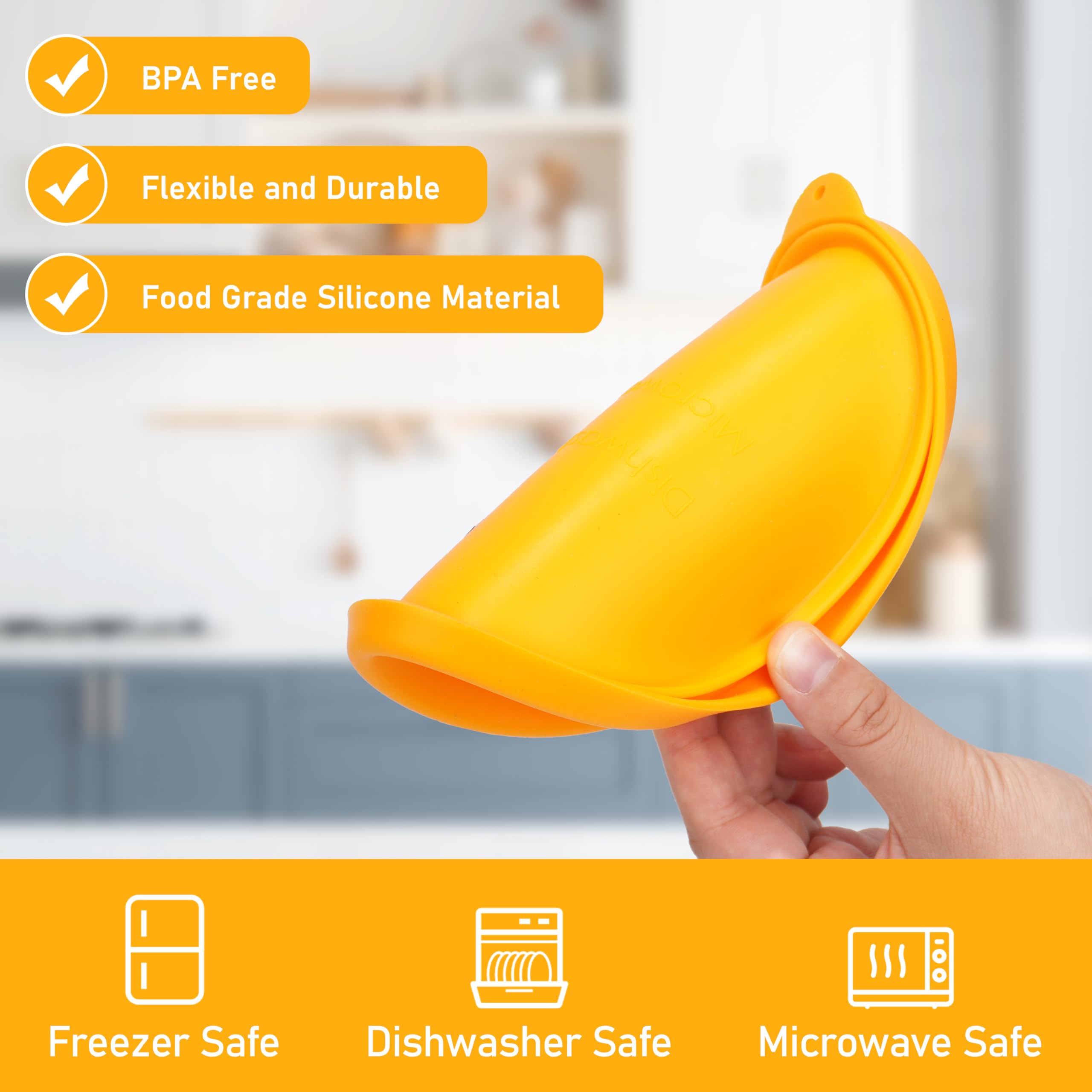 4-Pack Silicone Replacement Lids for Pyrex 7201-PC Glass Bowls - Microwave, Dishwasher & Freezer Safe - Perfect for Food Storage, Meal Prep & Leftovers (Container Not Included)