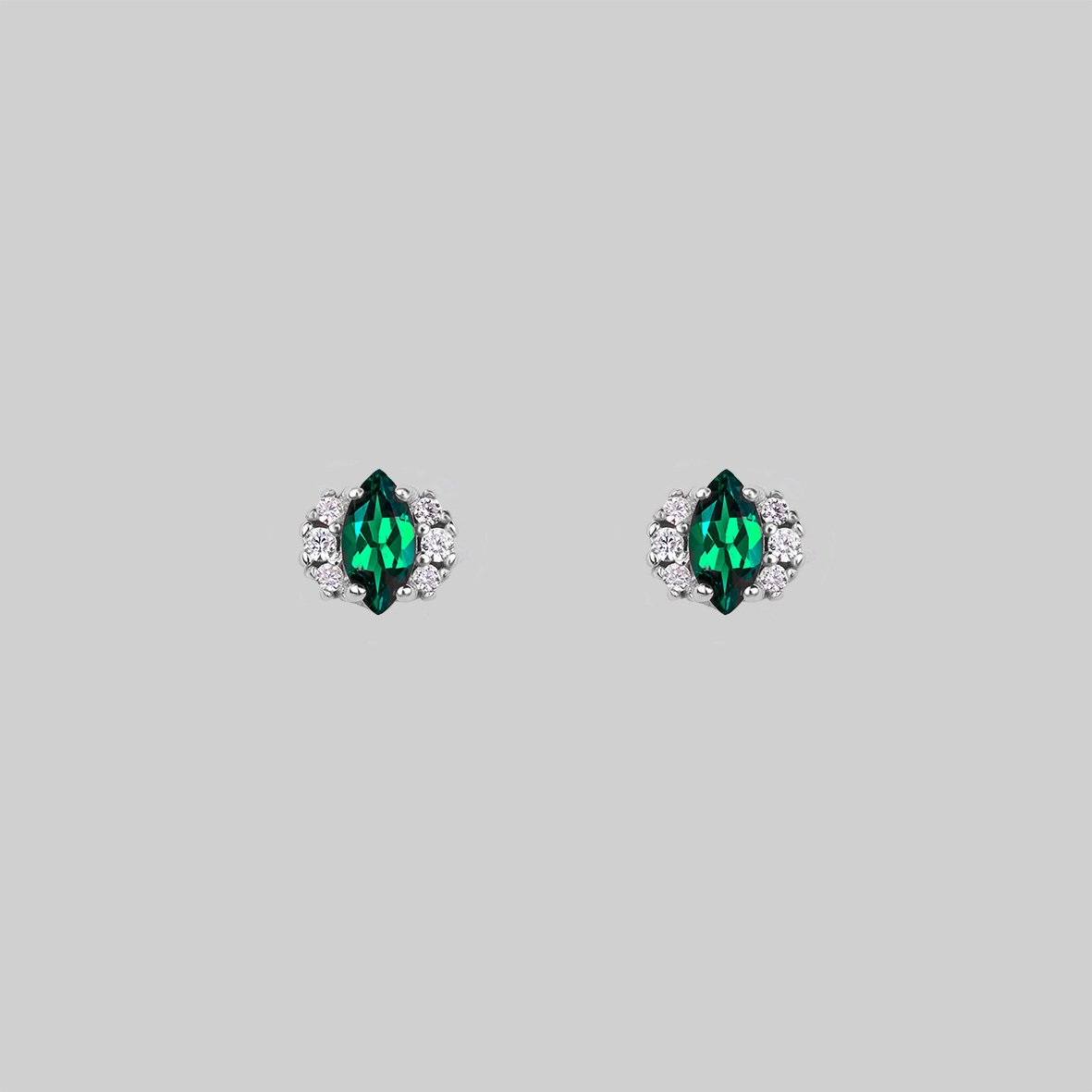 TALIA Green Quartz Cluster Stud Silver Earrings – Natural Gemstone Jewelry for Women, Dainty Everyday Earrings for Work, Date Night & Special Occasions