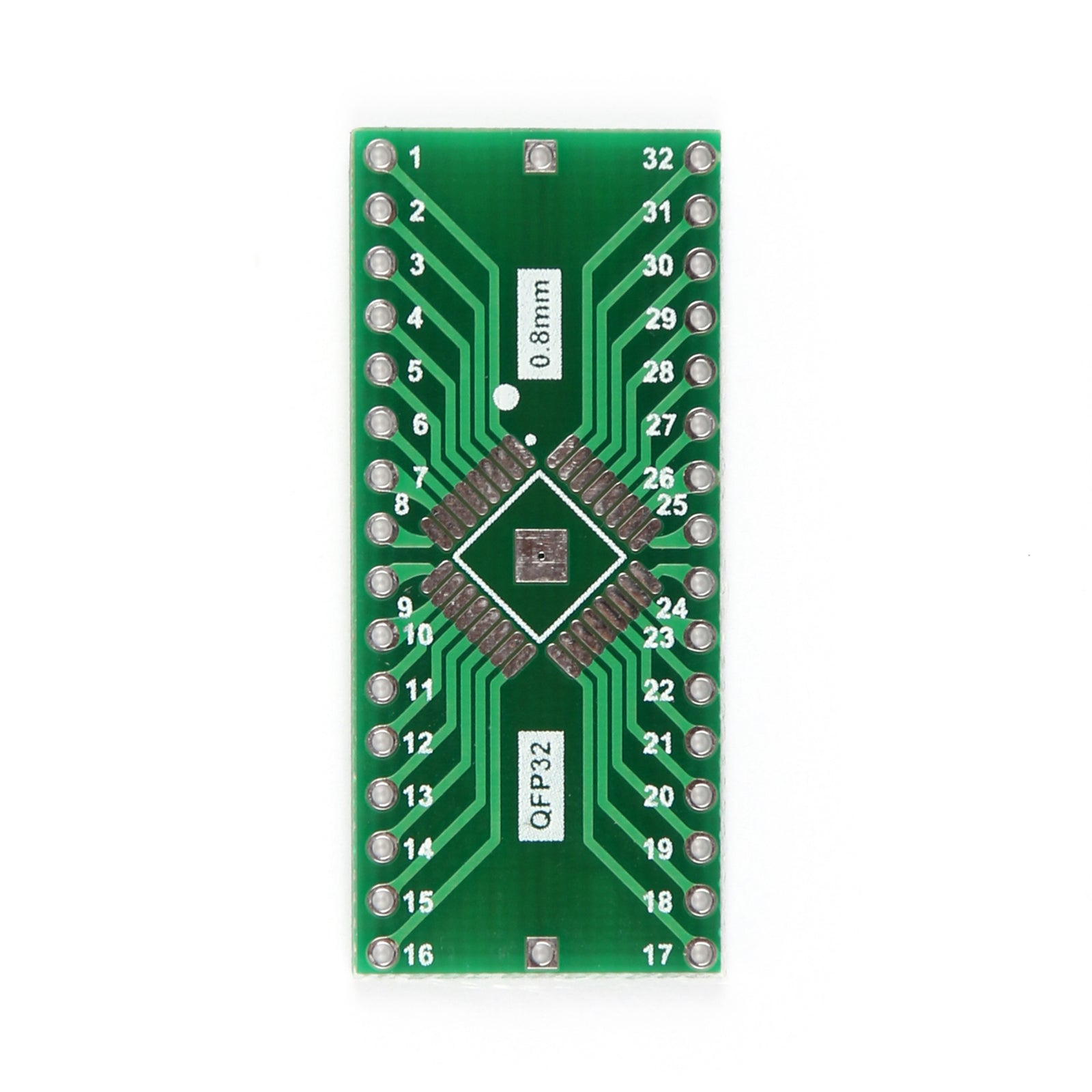 100Pcs QFP32 to DIP32 Adapter PCB Board Converter - TQFP LQFP EQFP 0.8mm Pitch IC Chip Programmer Adapter | Perfect for Microcontroller Programming & DIY Electronics Projects