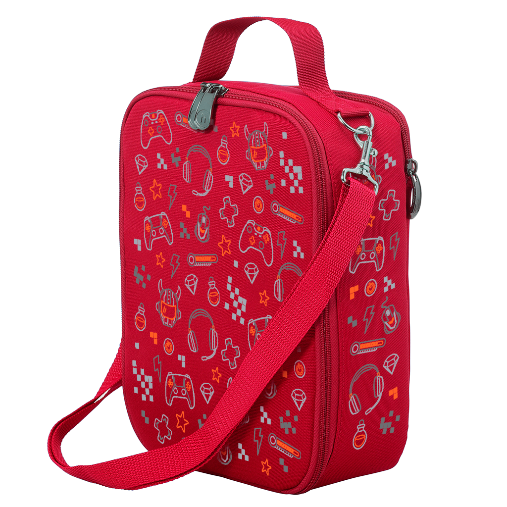 Large Insulated Gamer Lunch Bag for Boys - Perfect for School, Work & Gaming Events