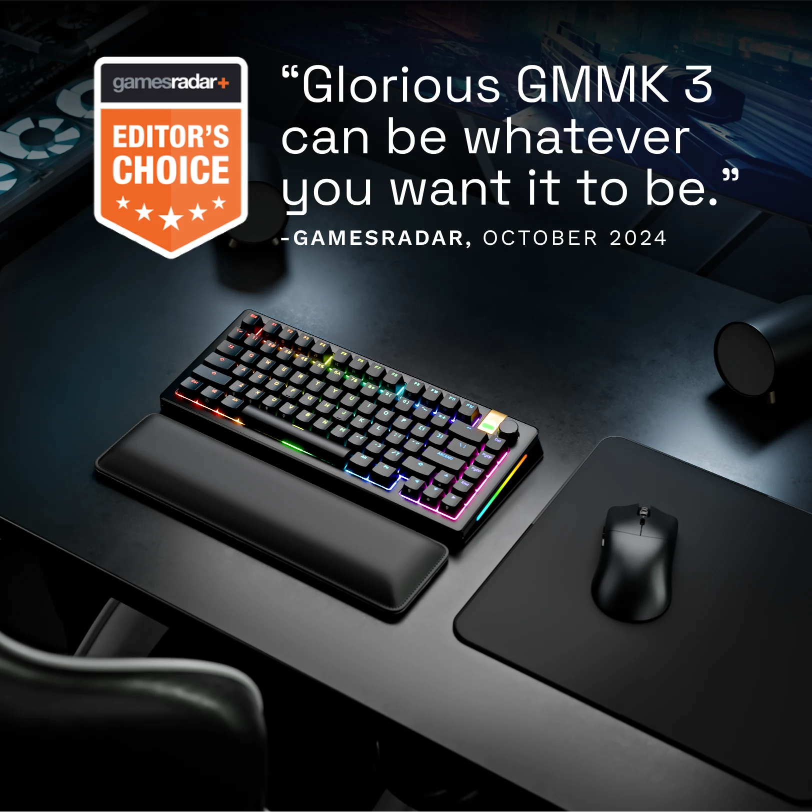 GMMK 3 PRO HE Wireless Mechanical Keyboard - 96% Layout, Hot-Swappable, RGB Backlit - Perfect for Gaming, Coding & Office Work