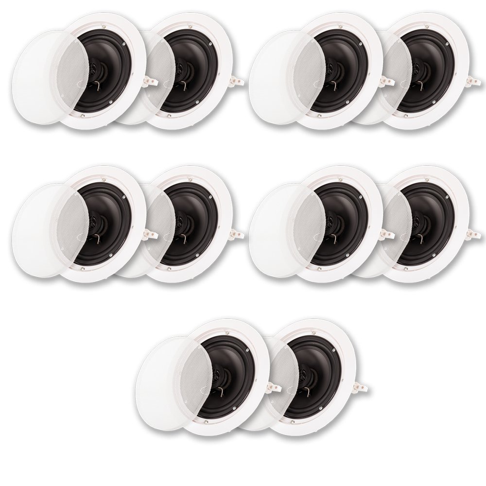Acoustic Audio HTI6c Flush Mount In-Ceiling Speakers - 6.5
