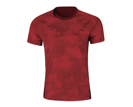 Li Ning Men's Badminton Shirt - Breathable Performance Tennis Top for Sports & Training (Red) - Perfect for Badminton, Tennis, Gym Workouts & Casual Wear
