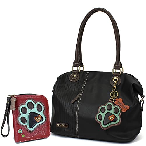 Black Tote & Teal Paw Wallet Set