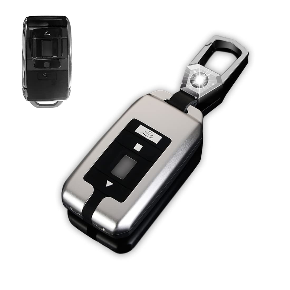 Premium Aluminum Alloy Car Key Fob Case Cover Shell for Rolls-Royce 3-Button Key - Durable Protective Shell with Metal Keychain | Perfect for Luxury Car Owners & Daily Protection