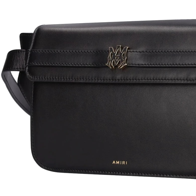 AMIRI Black Leather MA Clutch Crossbody Bag for Women - Stylish Designer Handbag for Evening Parties, Date Night & Special Occasions