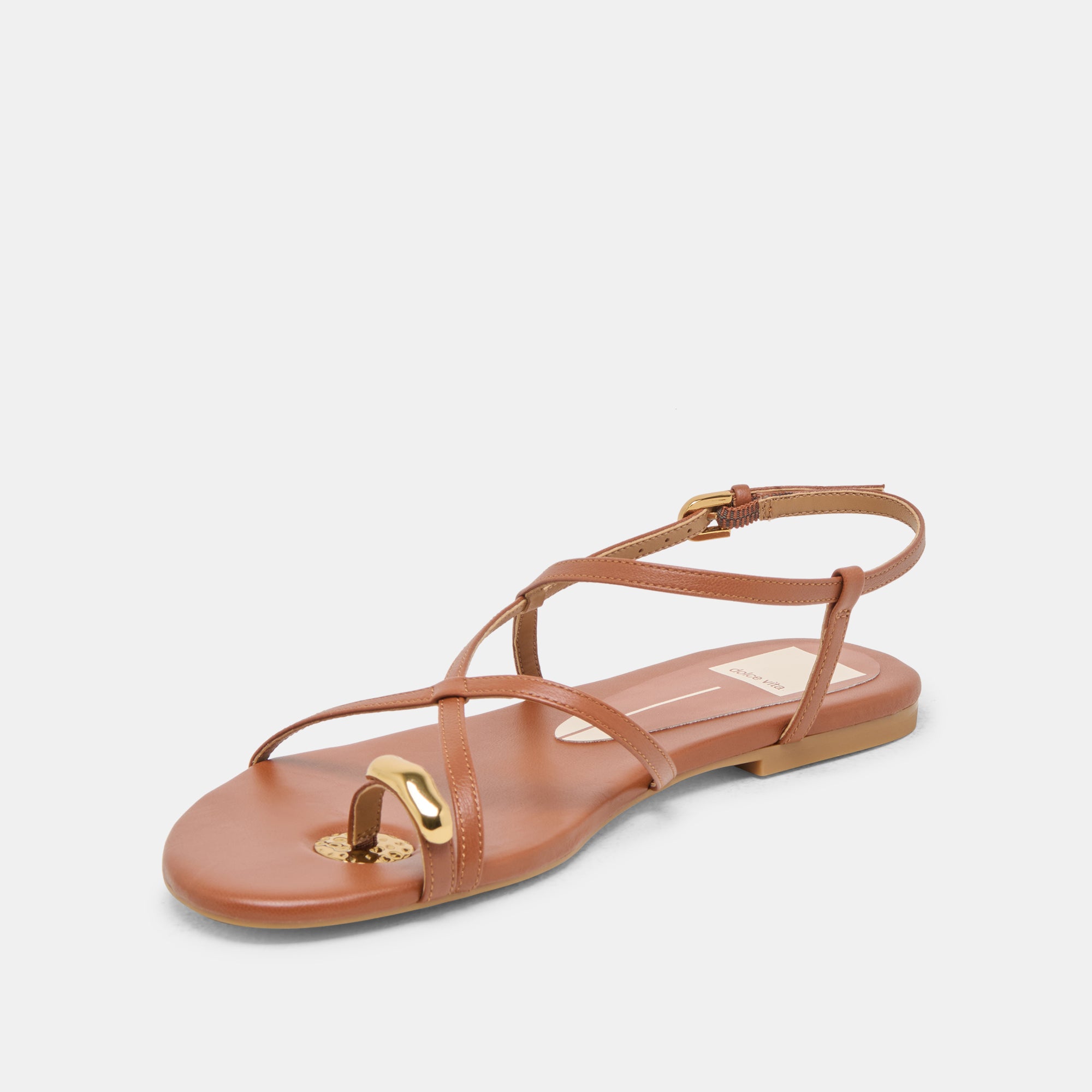 Premium KESHA Leather Sandals in Cognac - Stylish & Comfortable Women's Summer Footwear for Beach, Vacation & Casual Outings