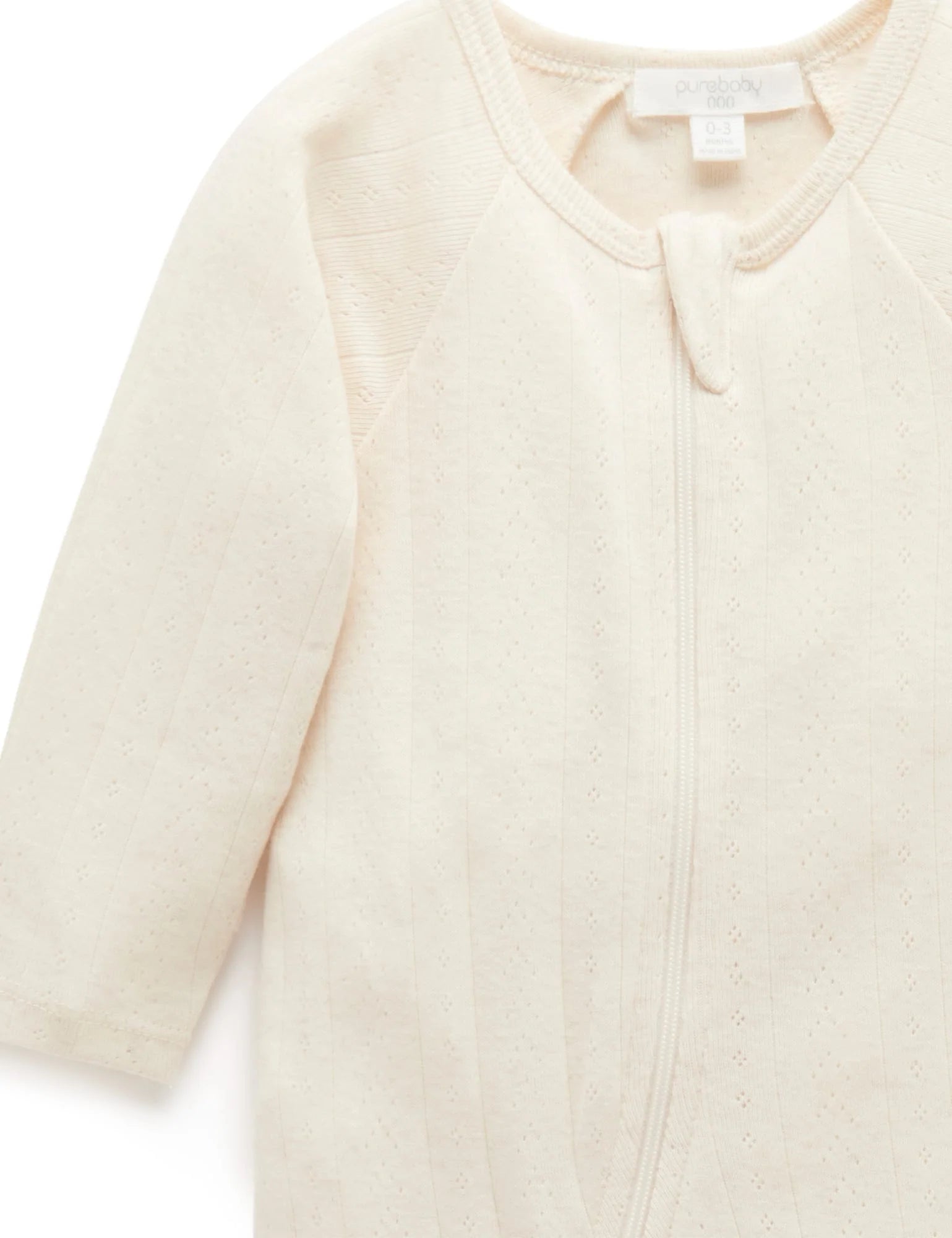 Purebaby Organic Pointelle Growsuit & Hat Set - Wheat Melange | Soft Baby Romper & Bonnet for Newborns | Perfect for Nursery, Photoshoots & Daily Wear