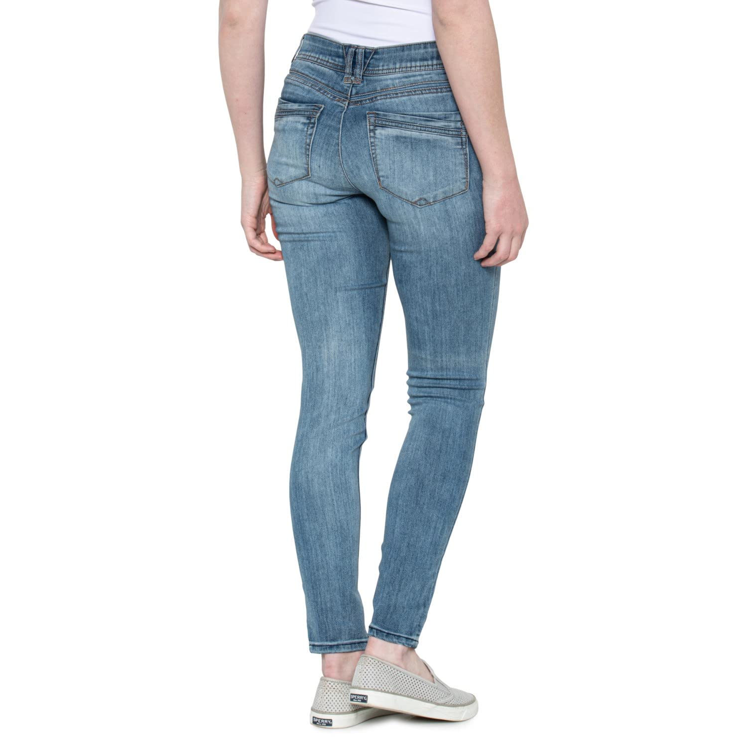Democracy Women's Absolution Jegging Jeans - Light Blue Distressed Denim, Size 10 | Comfortable Stretch Skinny Jeans for Casual Wear & Everyday Outfits