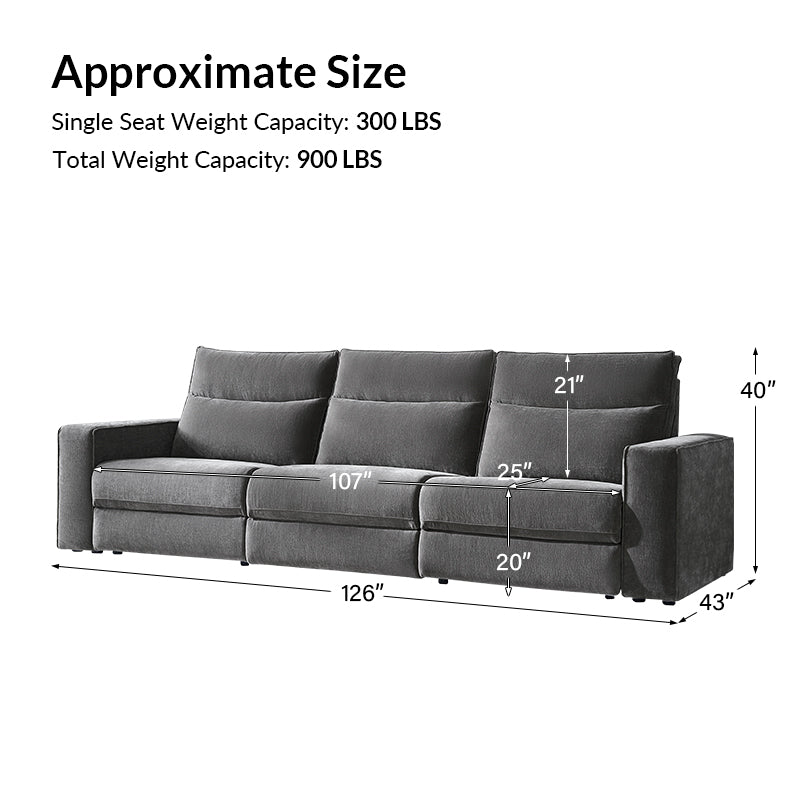 EliteNest Smart Modular Sofa with Power Recliners - Easy Assembly, Customizable Living Room Furniture for Modern Home & Entertainment Spaces