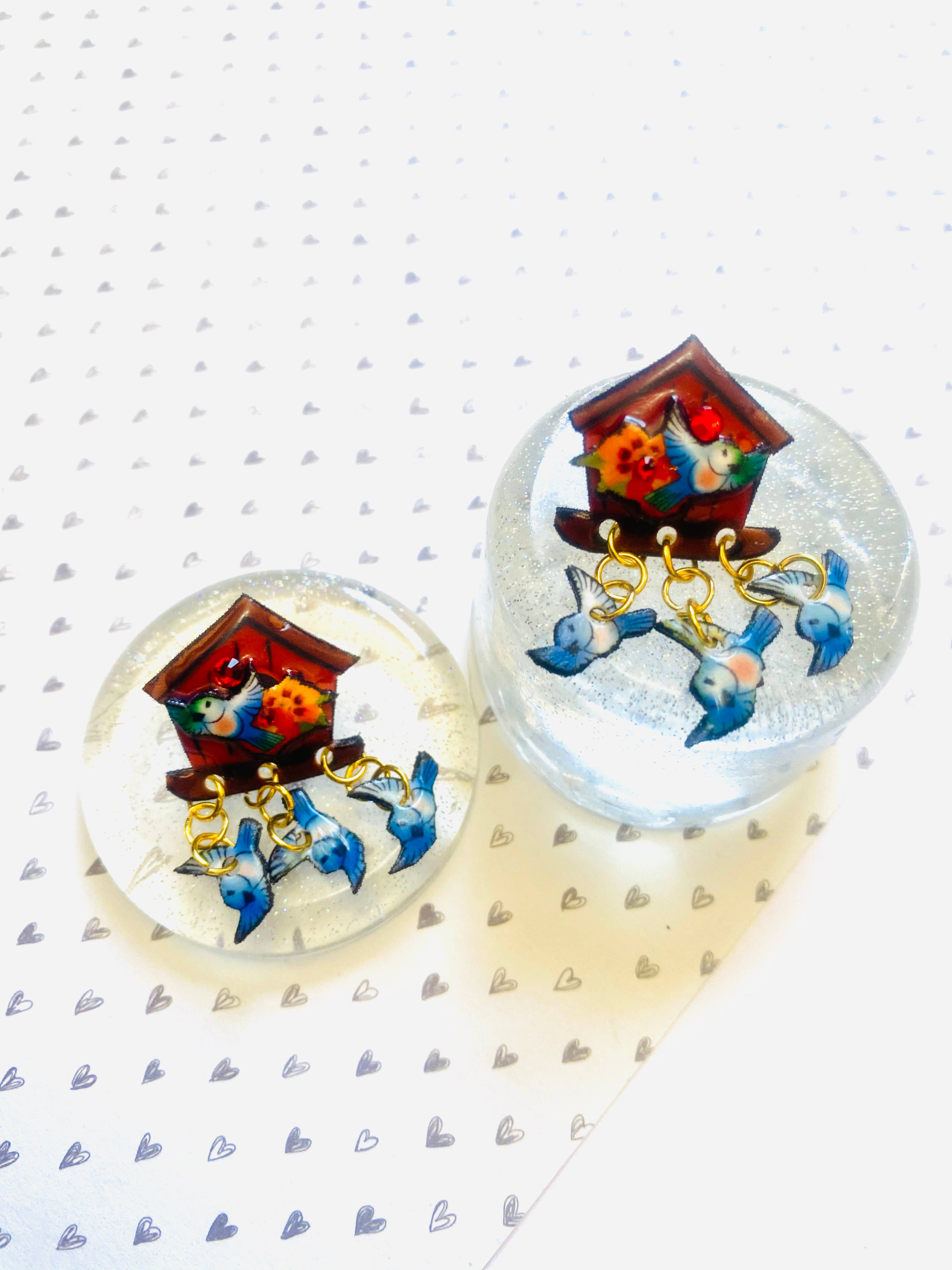 Bird House Earrings by Rosie Rose Parker - Handmade Dainty Birdcage Jewelry for Women | Perfect Gift for Nature Lovers, Boho Style Accessories for Everyday Wear or Special Occasions