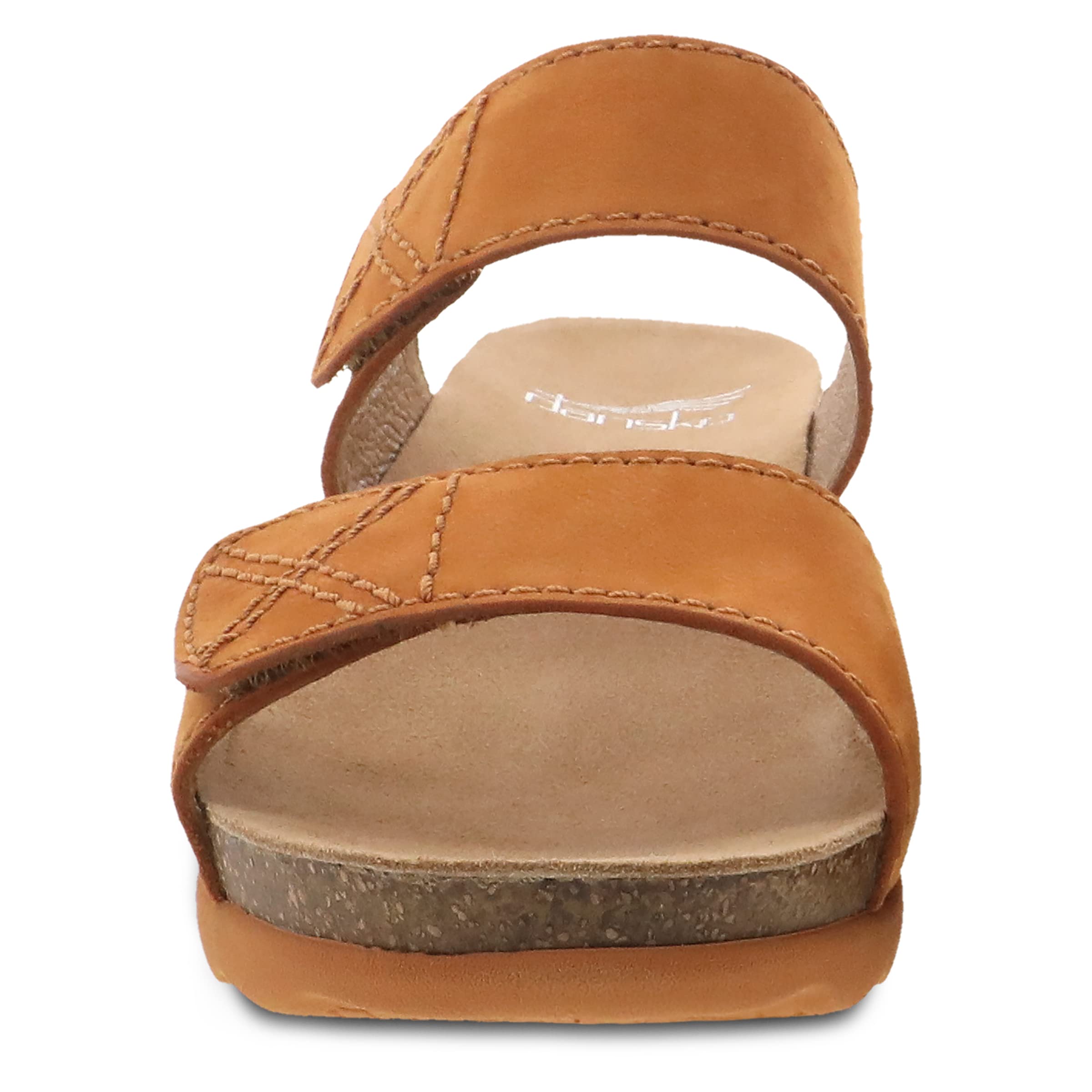 Dansko Women's Maddy Slip-On Wedge Sandal - Comfortable Arch Support Sandals with Adjustable Hook & Loop Straps - Lightweight Rubber Sole for Walking, Work & Casual Outfits