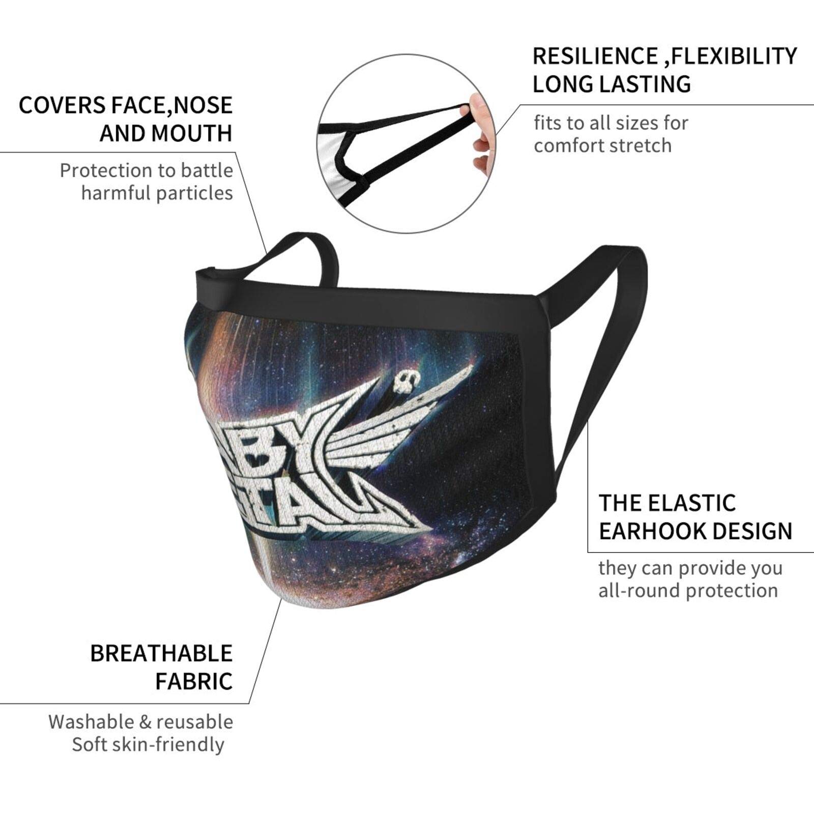 Babymetal Face Mask for Adults - Windproof & Warm Black Border Mask for Outdoor Sports, Hiking, Running & Cycling (3-Pack) - Breathable & Comfortable Face Cover for Cold Weather Protection