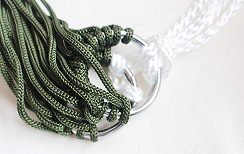 Premium Nylon Rope Hammock - Indoor/Outdoor Mesh Cotton Swing for Beach, Camping, Backyard & Patio Relaxation | Heavy Duty Portable Hammock for Travel, Garden & Poolside Lounging