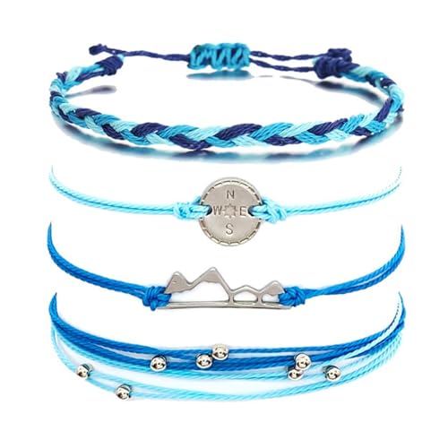 Z1:4pcs Blue Friendship Bracelets