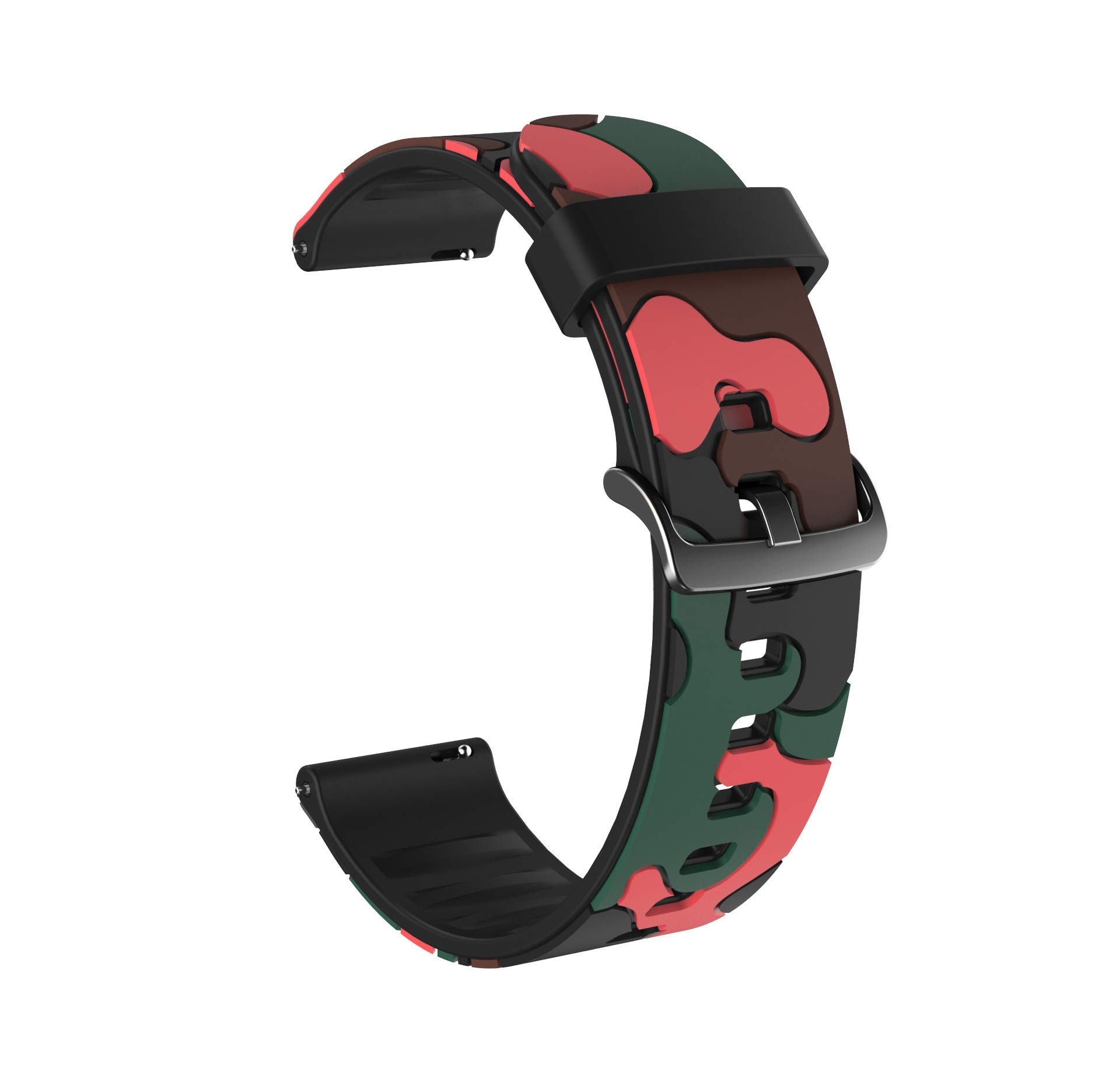 ZKCREATION 22mm Camouflage Red Replacement Watch Band - Compatible with Fitness Trackers & Activity Trackers | Perfect for Running, Gym Workouts & Outdoor Adventures