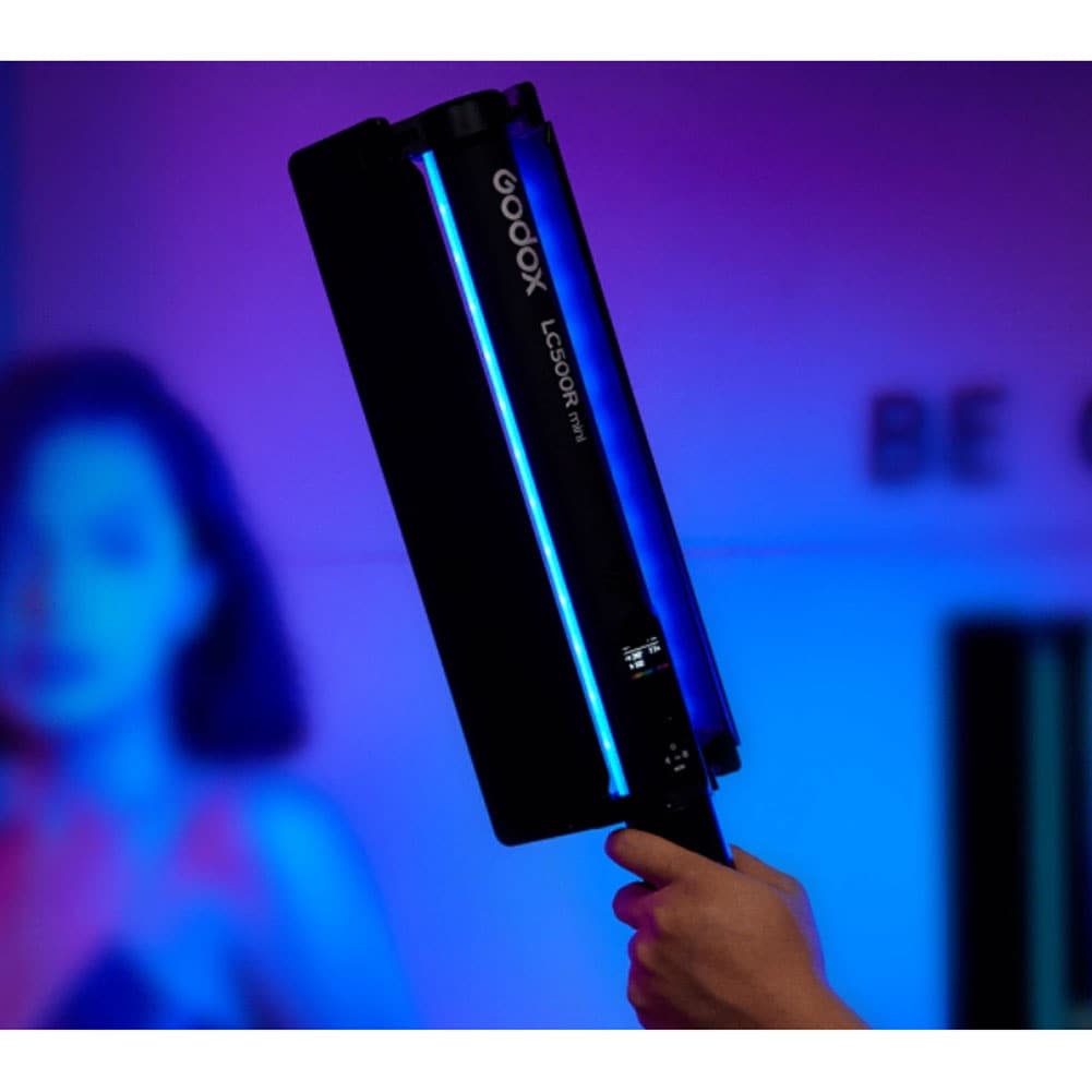 Godox LC500R Mini RGB Continuous LED Light Stick with Barn Doors - Portable Photography Lighting for YouTube, TikTok, and Studio Videos