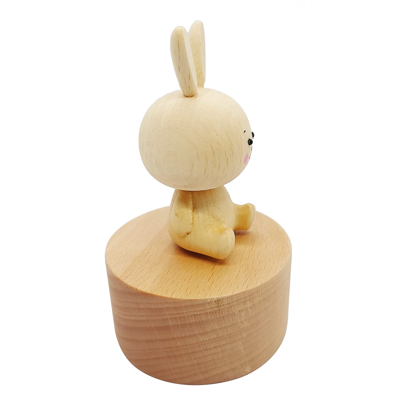 Adorable Mini Rabbit Wooden Music Box - Handcrafted Mechanical Musical Gift Plays 'Spirited Away' Melody - Perfect Birthday & Anniversary Present for Kids, Couples, Friends - Romantic Home Decor & Collectible Gift for Music Lovers