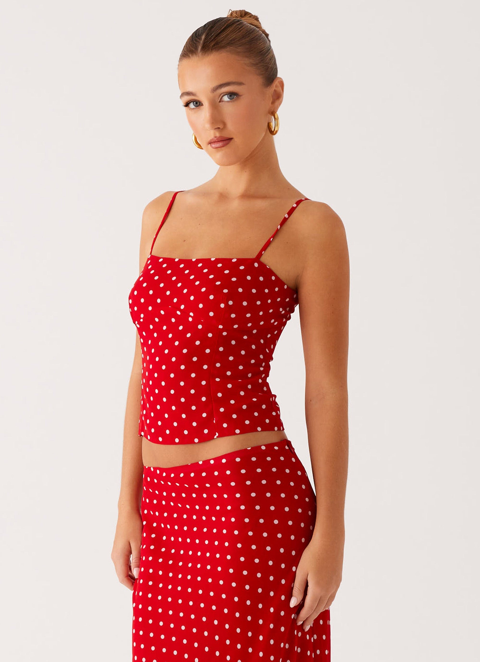 Bendita Women's Red Polka Dot Blouse - Stylish Casual & Party Tops for Women | Perfect for Office, Date Night & Summer Outfits
