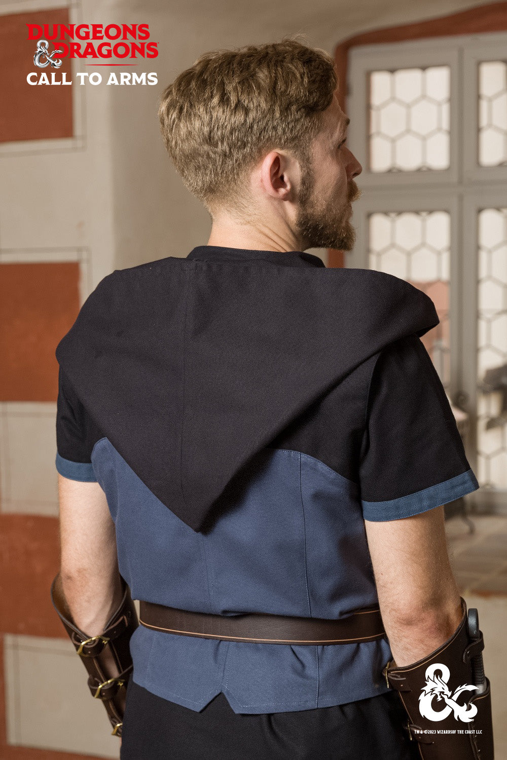 Dungeons & Dragons Rogue Hooded Vest in Woad Blue - Perfect for Cosplay, LARPing, and Fantasy Costume Events