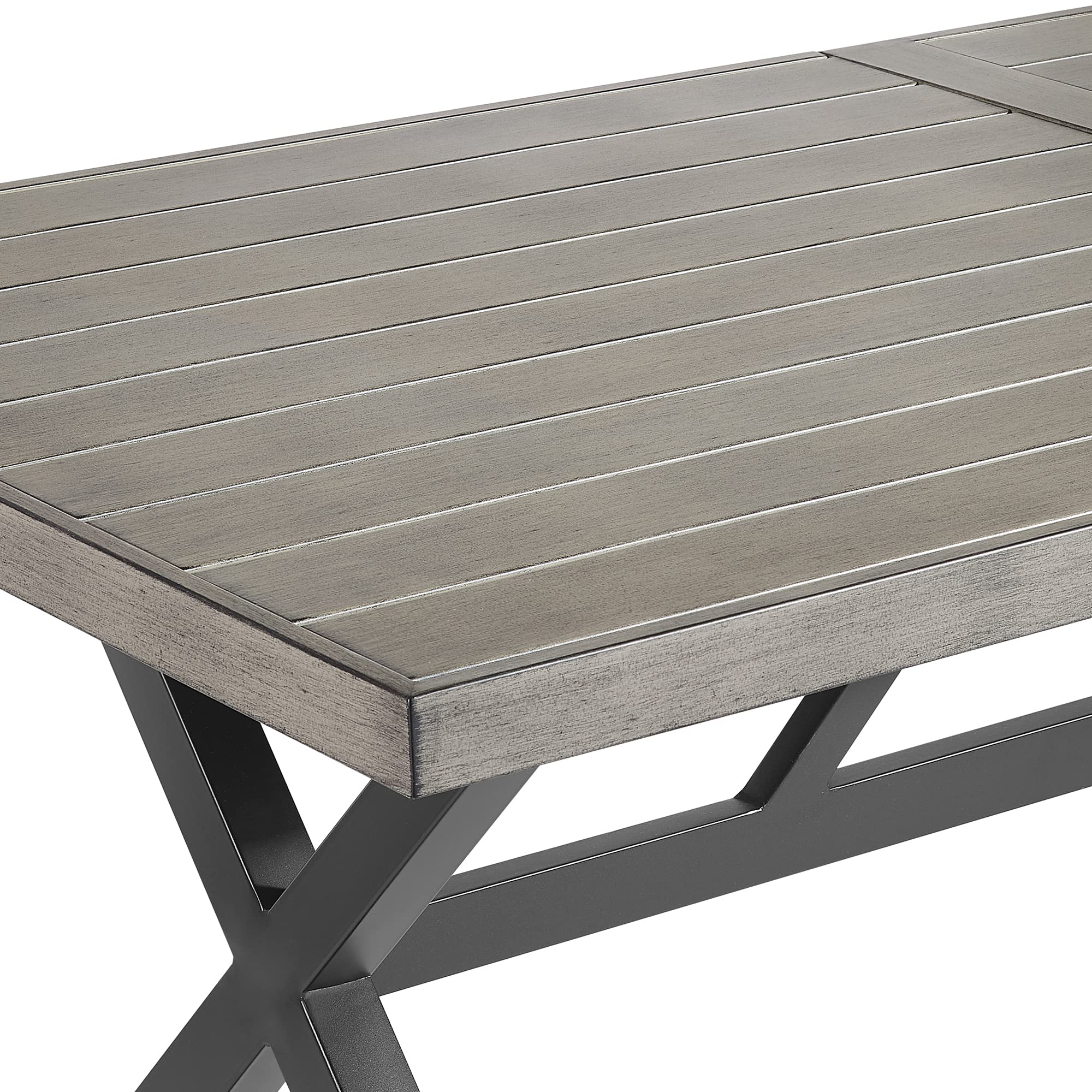 Ulax Outdoor Patio Dining Table - 82 Inch Rectangular Weather-Resistant Table with Wood-Like Finish for Garden, Porch, Backyard | Perfect for Outdoor Entertaining, Family Gatherings & Summer BBQs