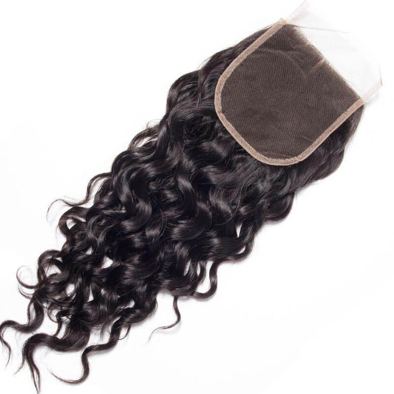 Eullair Water Wave Bundles with Closure 3/4 PCS - 4x4 5x5 6x6 HD Lace Closure - Perfect for Natural-Looking Hairstyles, Weaves & Extensions for Women