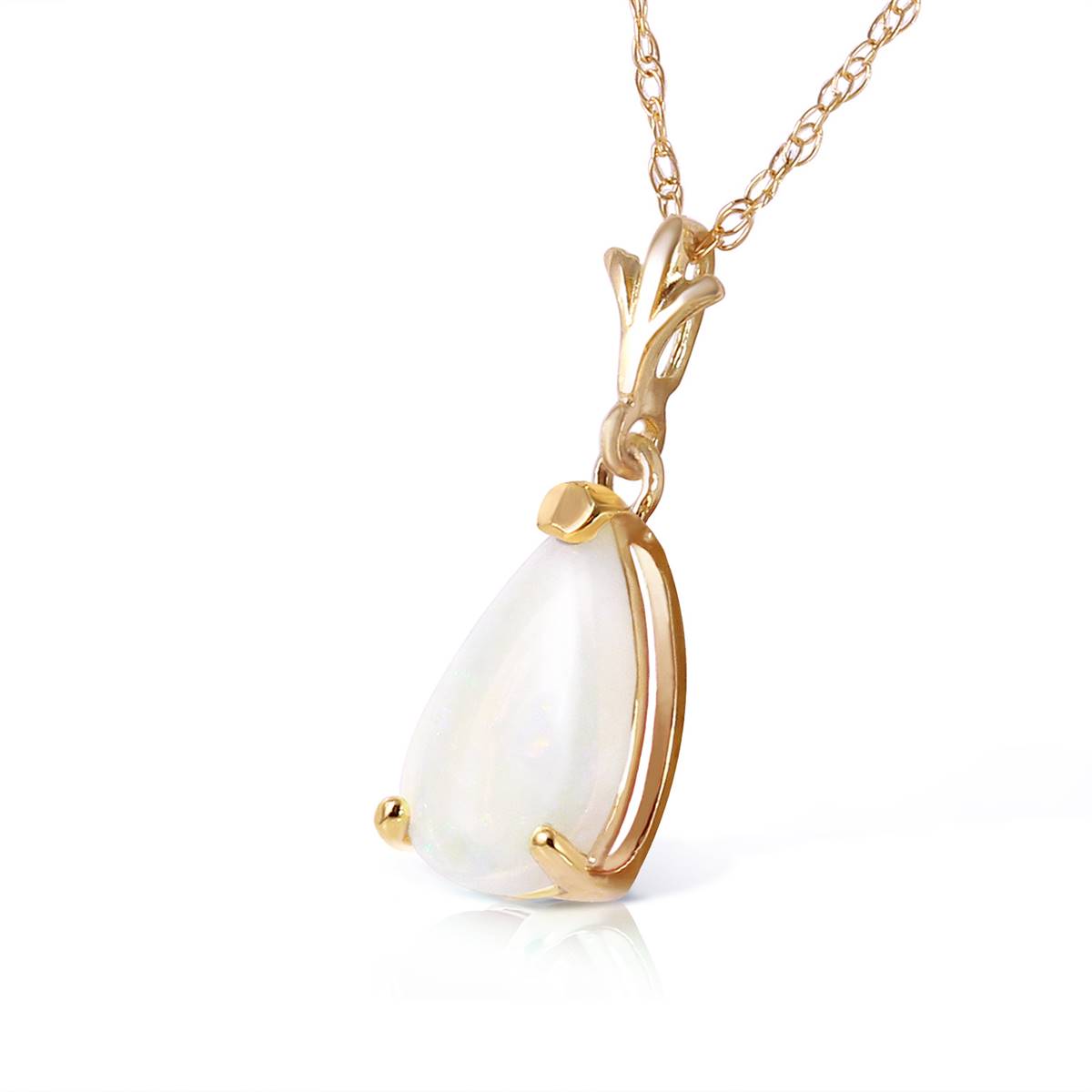 0.77 Carat 14K Solid Yellow Gold Necklace with Natural Opal Gemstone - Elegant Jewelry Gift for Women, Perfect for Weddings, Anniversaries & Special Occasions