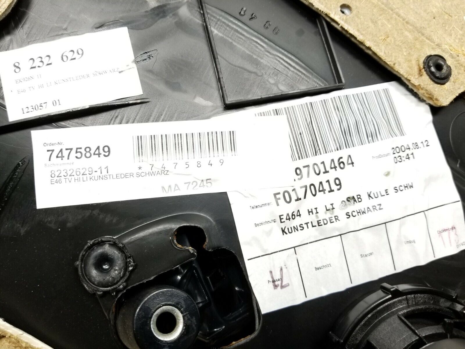 BMW E46 Sedan Rear Left Driver Side Door Trim Panel OEM Replacement Part - Perfect for 125k Mile Vehicles & DIY Car Interior Repair