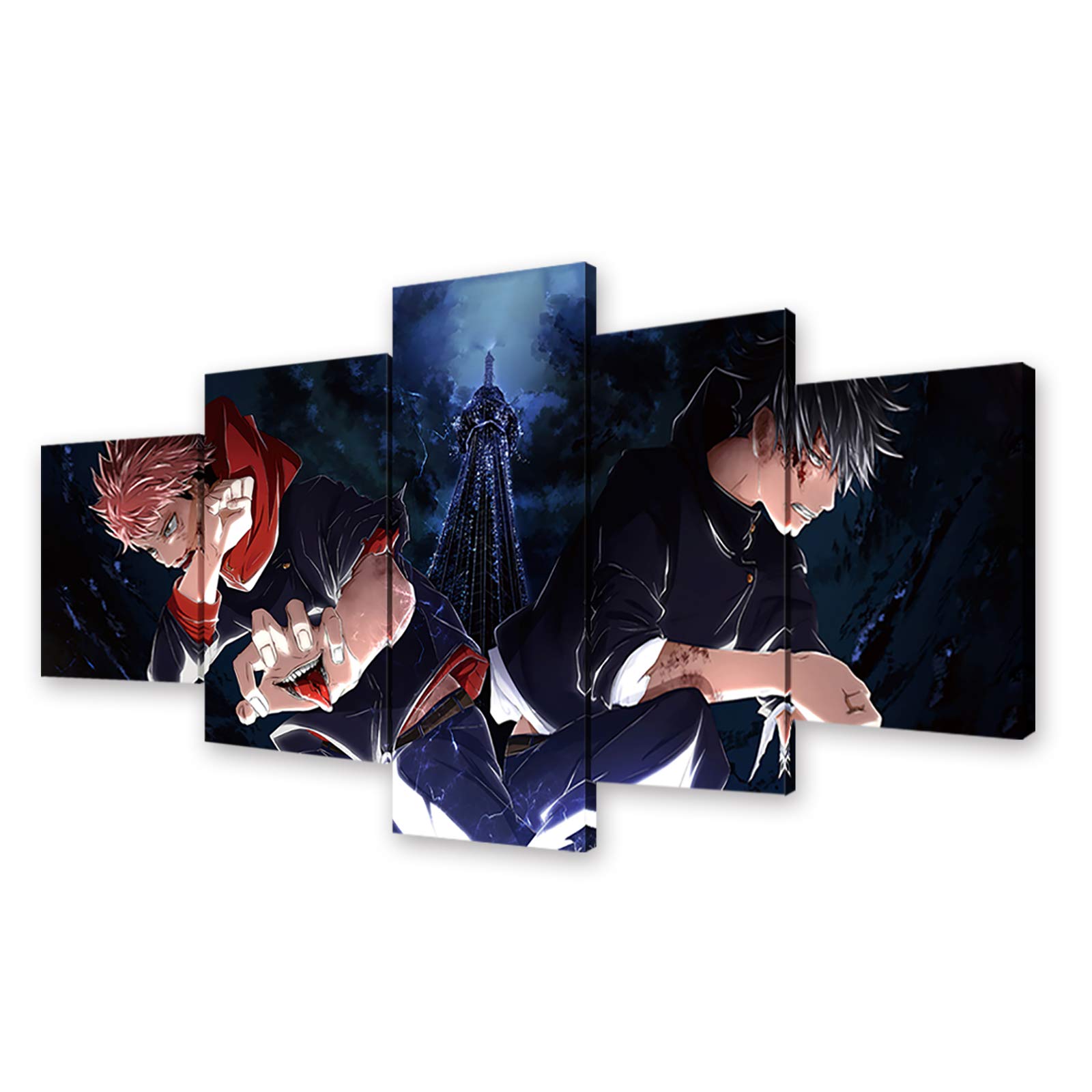 Jujutsu Kaisen Anime Poster - Yuji Itadori & Megumi Fushiguro Canvas Wall Art with Frame | Perfect for Living Room, Bedroom & Anime Fan Decor